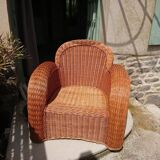 Wicker club armchair