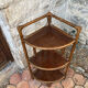 Vintage rattan corner shelf