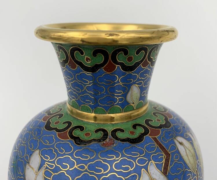 Deux vases vintage émail cloisonné chinois - années 1970-1980