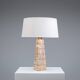 Geometric pyramid shaped travertine-onyx table lamp