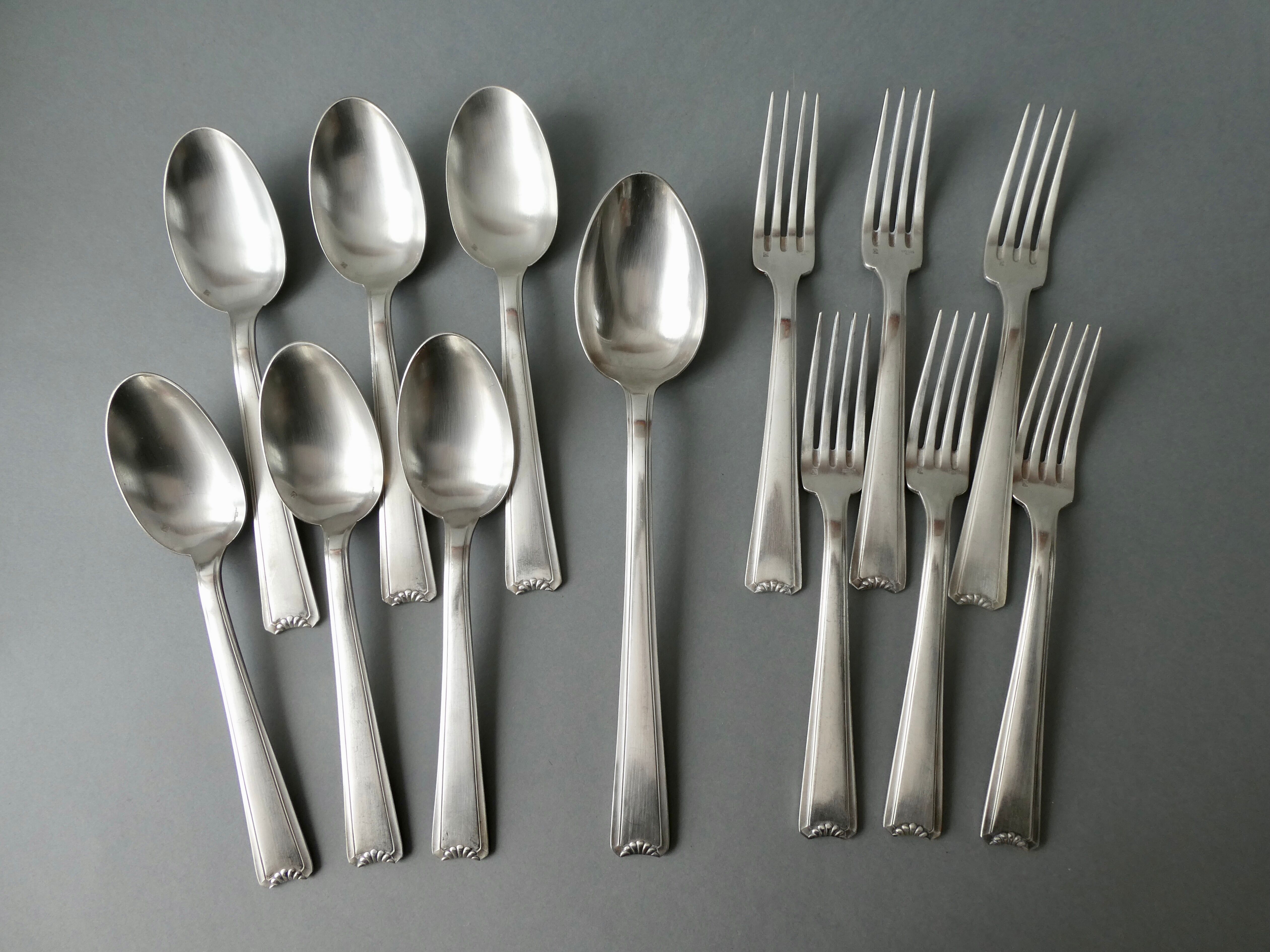 Set of silver metal cutlery Ercuis model Cambodia