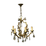 Bronze cage chandelier with tassels ,6 lamps