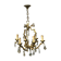 Bronze chandelier with pendants, 6 lamps.