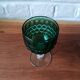 2 vintage cut glass coloured stemmed glasses