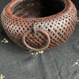 Panier cache-pot Ikebana bambou art japonais XXe siècle
