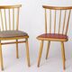 Vintage Beech Wood Kitchen Chair – 1960s German Design, Grey Upholstery
