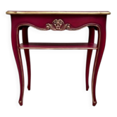 Louis XV Console in Bordeaux Red and Gold