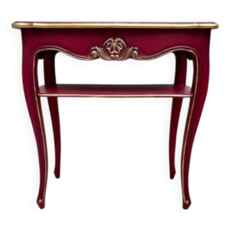 Louis XV Console in Bordeaux Red and Gold