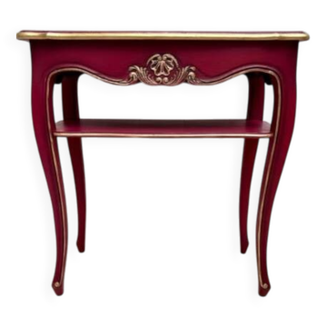 Louis XV Console in Bordeaux Red and Gold