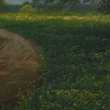 Tableau peinture du XIXe "paysage d'été"