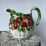Pitcher carafe vintage slip pattern strawberries