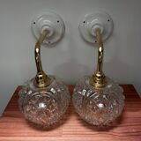 Pair of vintage globe wall lights