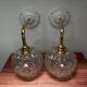 Paire d’appliques murales globes en verre vintage