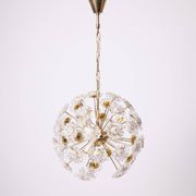 Sputnik Chandelier by Kamenicky Senov, Czechoslovakia, 1970s, Brass / Glass