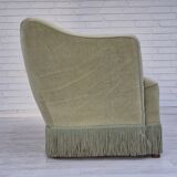 1960s, Danish 2 seater sofa, original condition, green furniture velour.