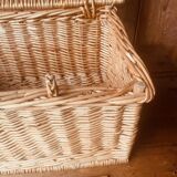 Vintage woven rattan briefcase