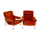 Set of 2 corduroy armchairs, Sweden, 1970