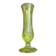 Anise green glass soliflore vase, diamond base pattern, vintage and designer