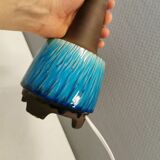 Beautiful partially glazed ceramic table lamp, in a beautiful turquoise color.