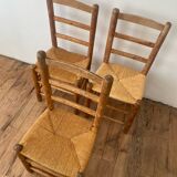 Set of 6 chairs in orne and straw