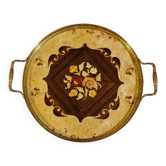 round service tray in Italian marquetry