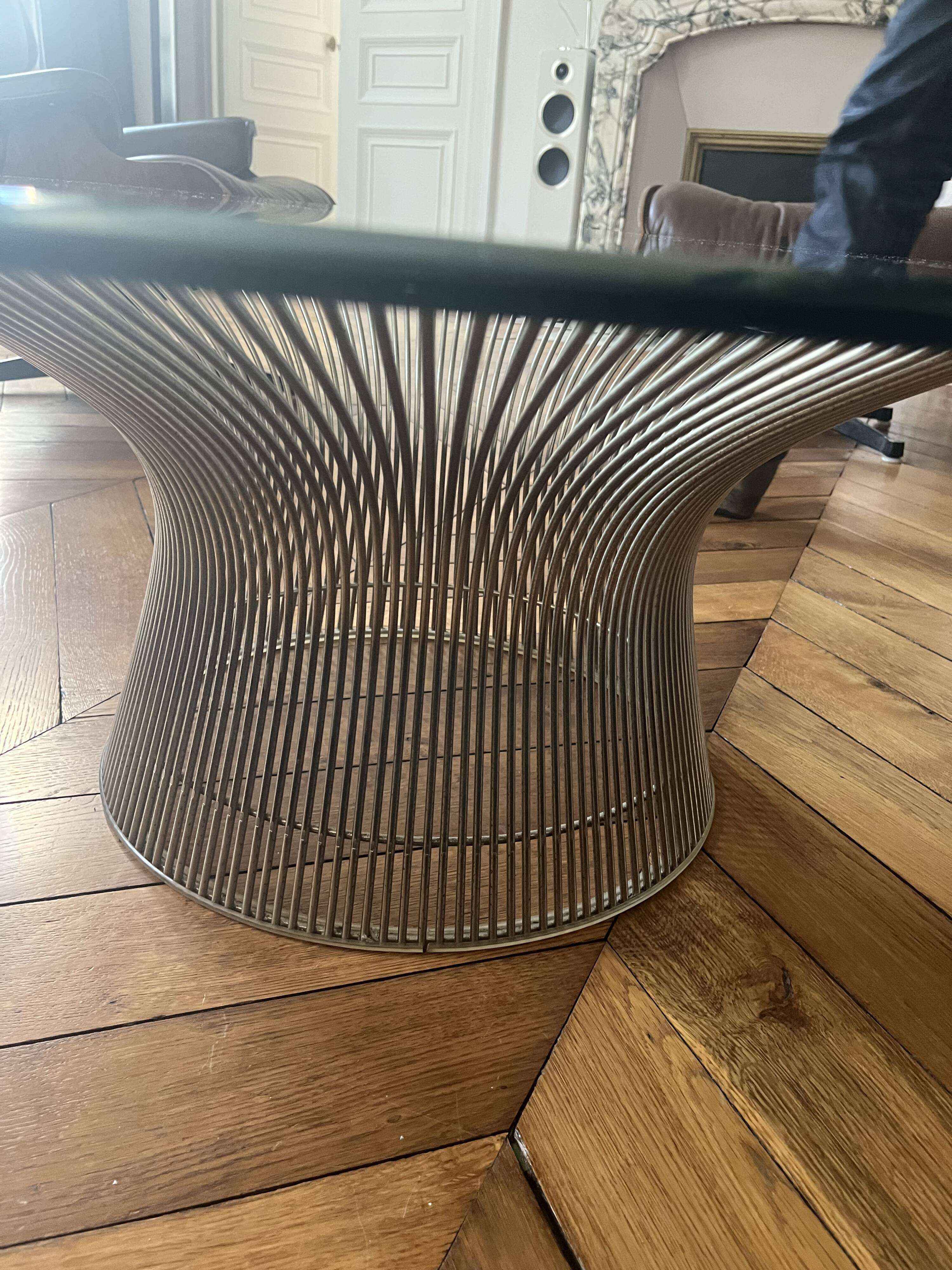 Warren Platner Steel and Glass Coffee Table, 1962