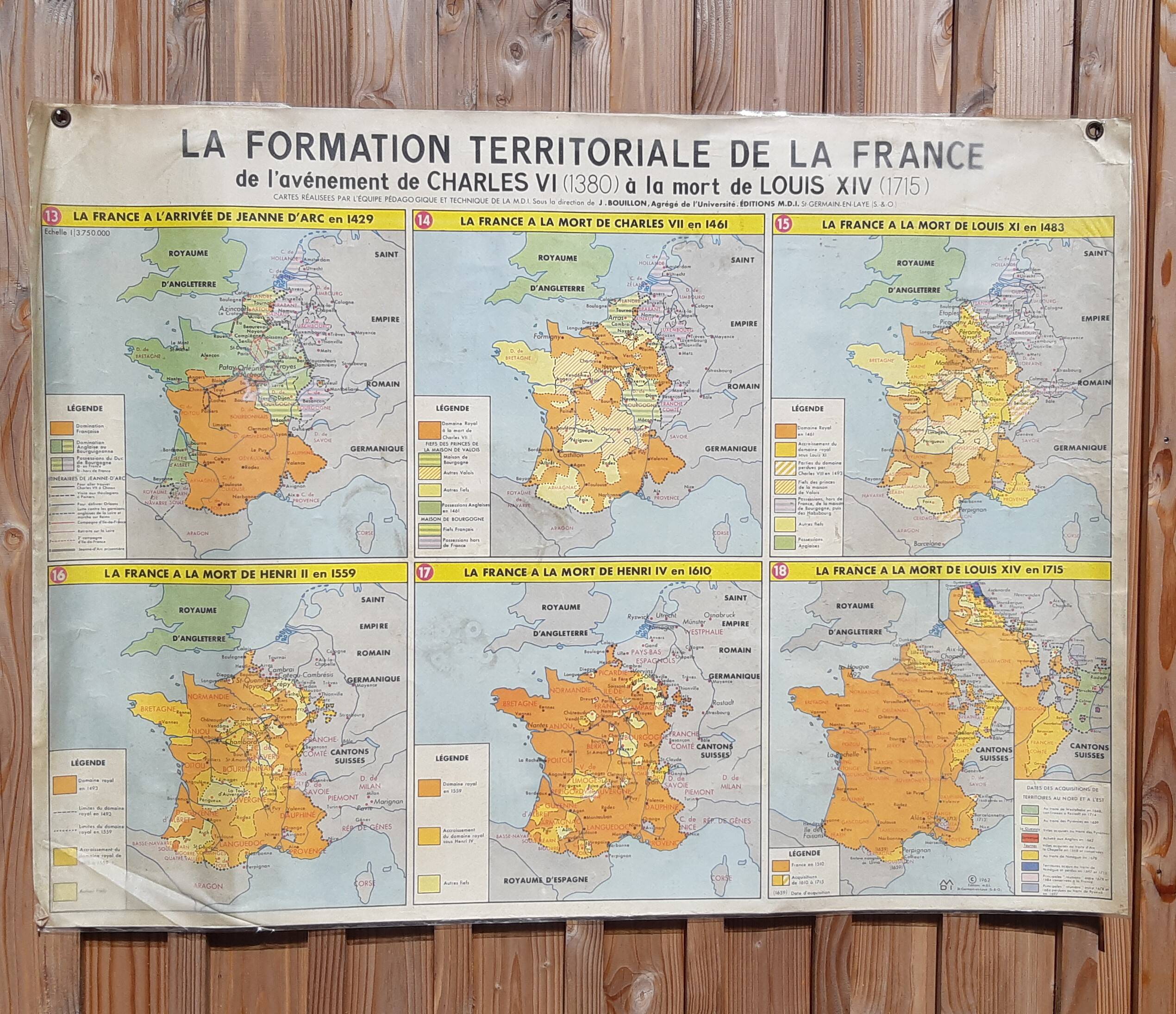 MDI school map "The territorial formation of France"