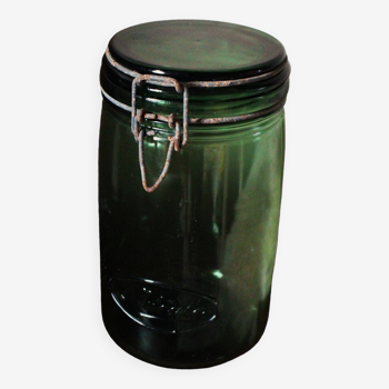 Large green glass jar L’Idéale 1.5 L