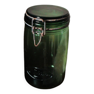 Grand bocal verre vert l'Idéale 1,5 L