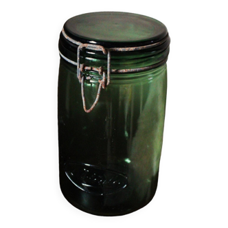 Large green glass jar L’Idéale 1.5 L