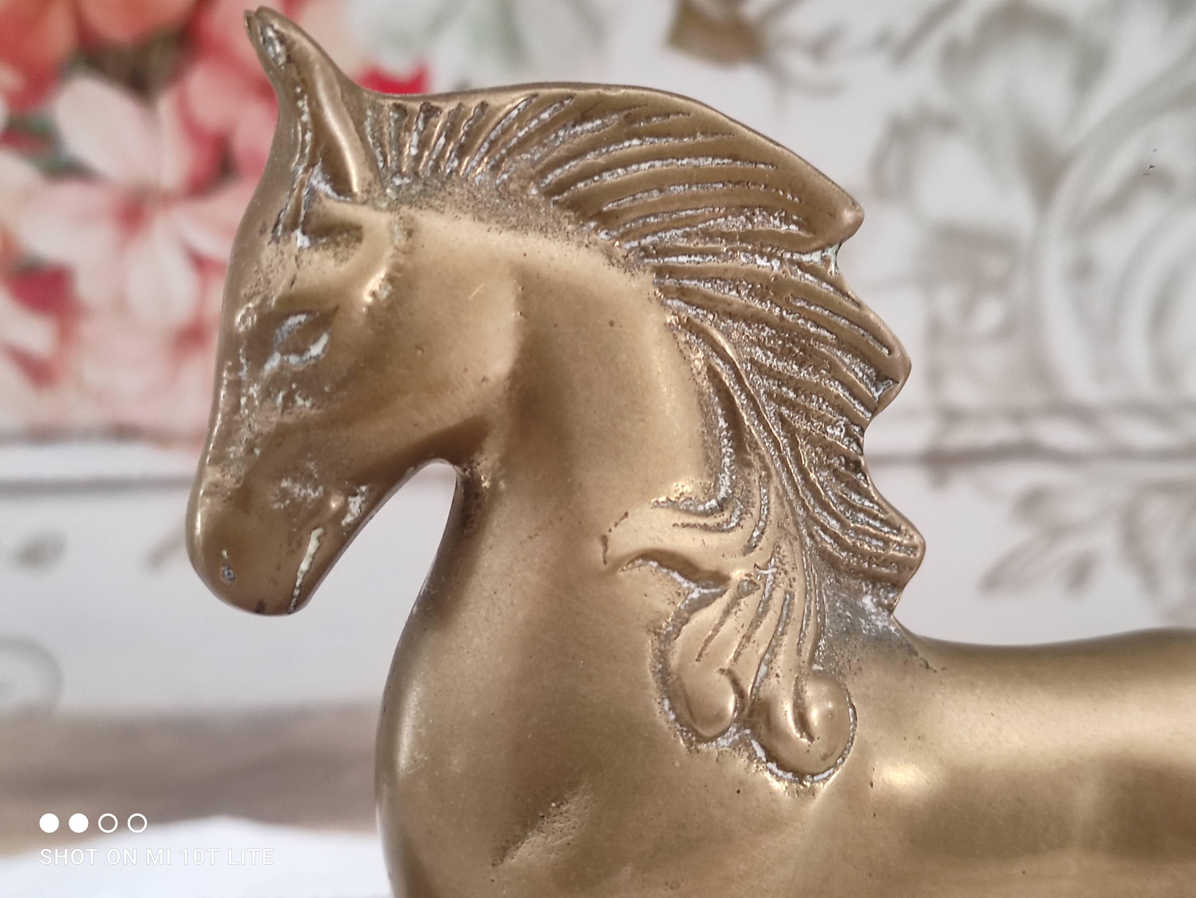 Vintage brass horse