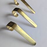 Wall hooks, hooks, 1950s modernist design attributed to carl auböck, vintage, brass