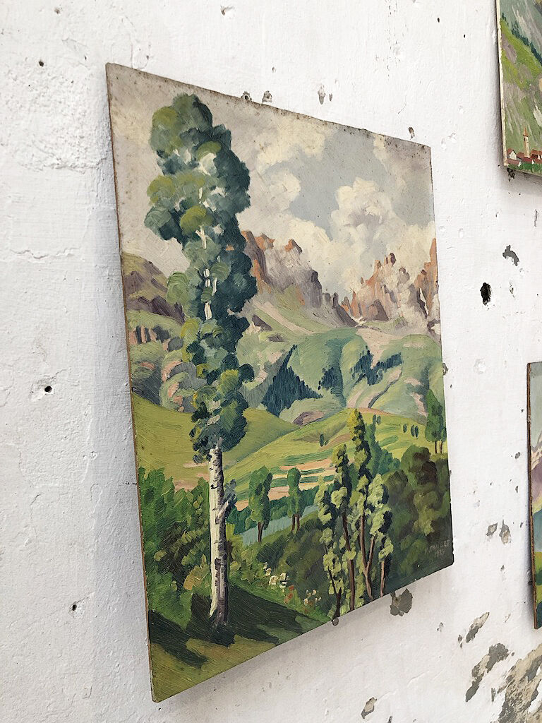 Oil painting landscape mountain 1939