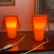 Paire de lampes de table orange Ikea Gavik design 90's