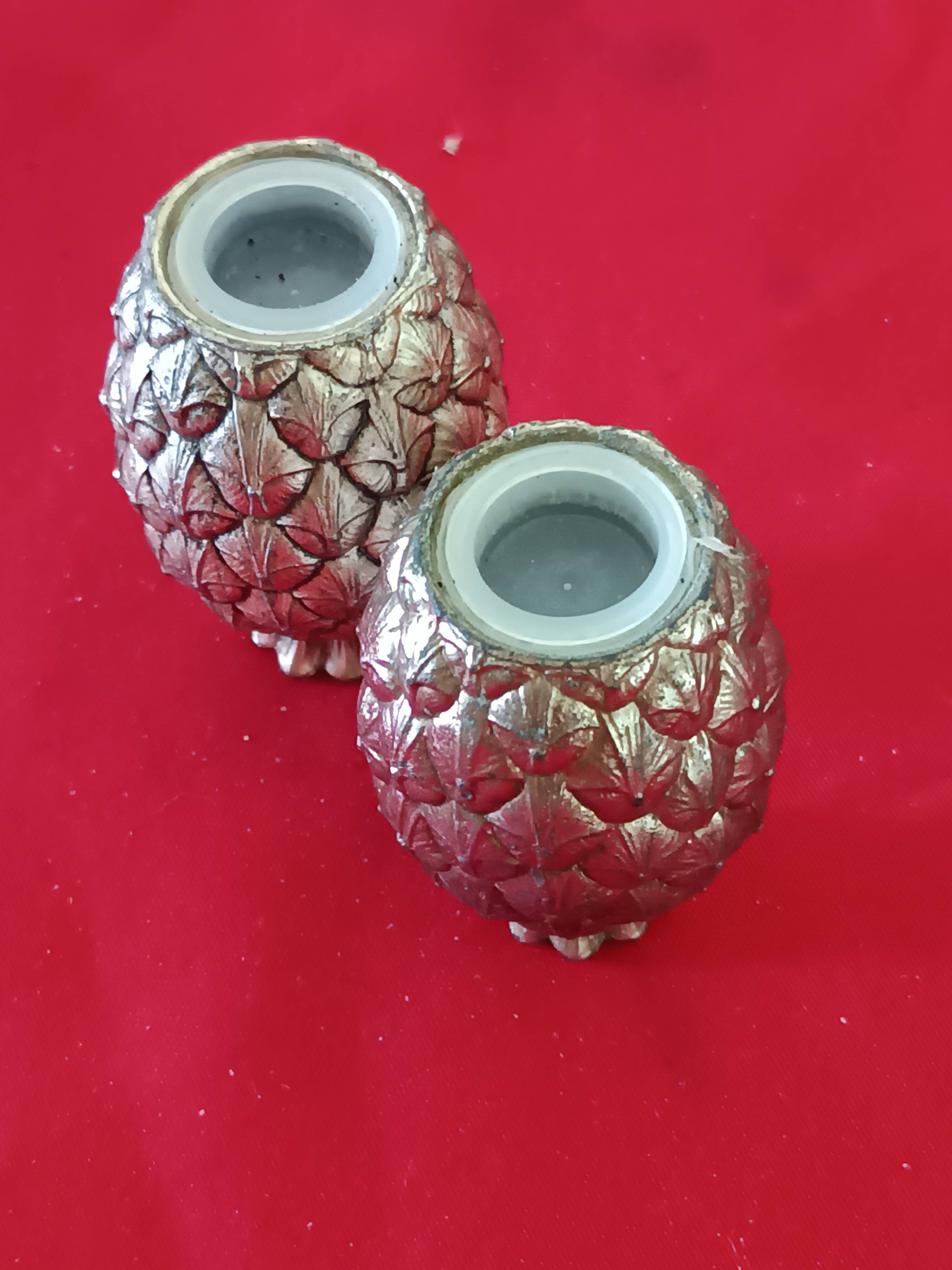 Pair of pineapple salt and pepper shakers, Italy, 1970s, Mauro Manet