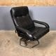 Unico Danish design chrome hocker leather  recliner