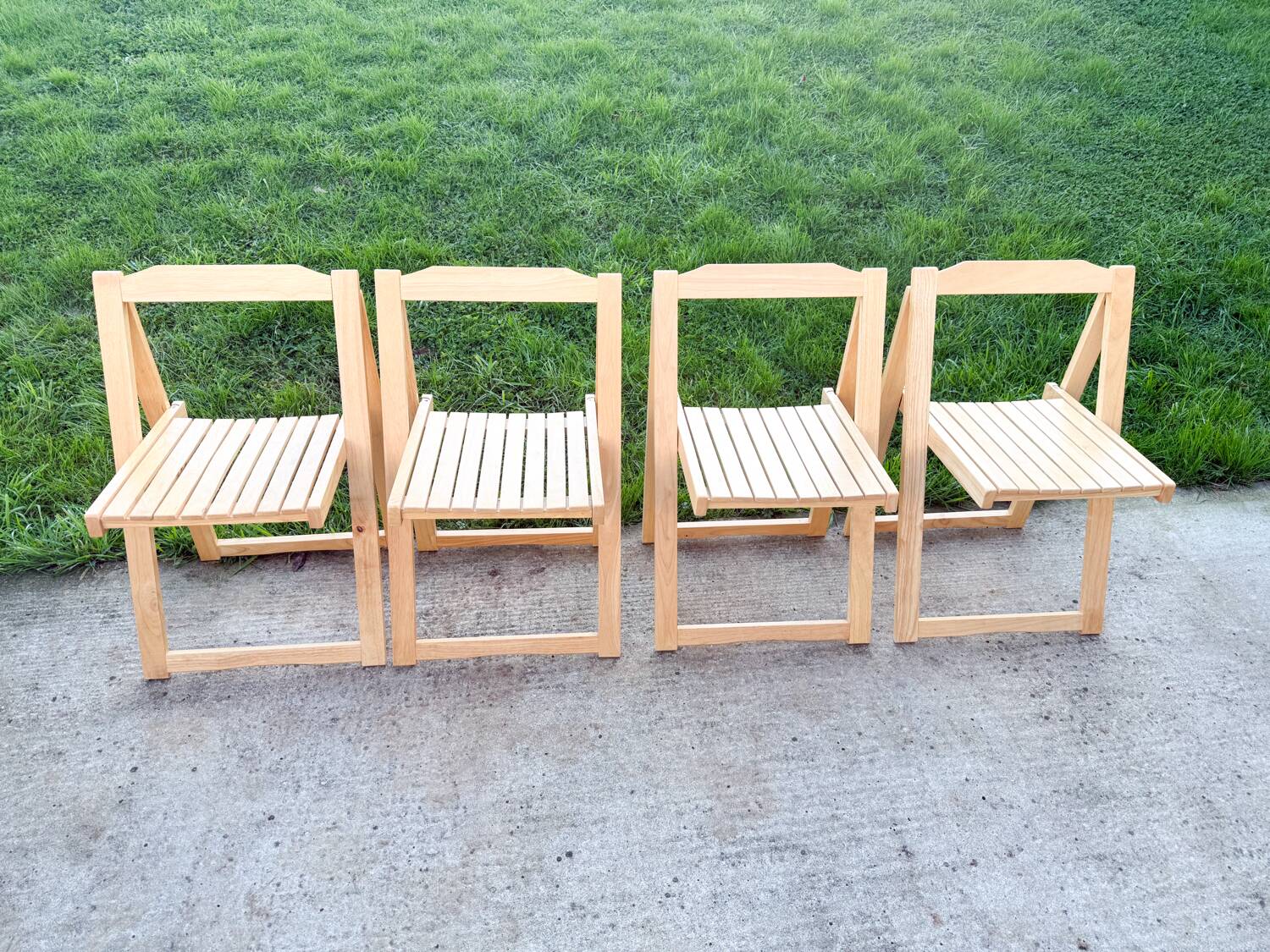 Set of 4 folding chairs by Aldo Jacober, 1970s/80s.