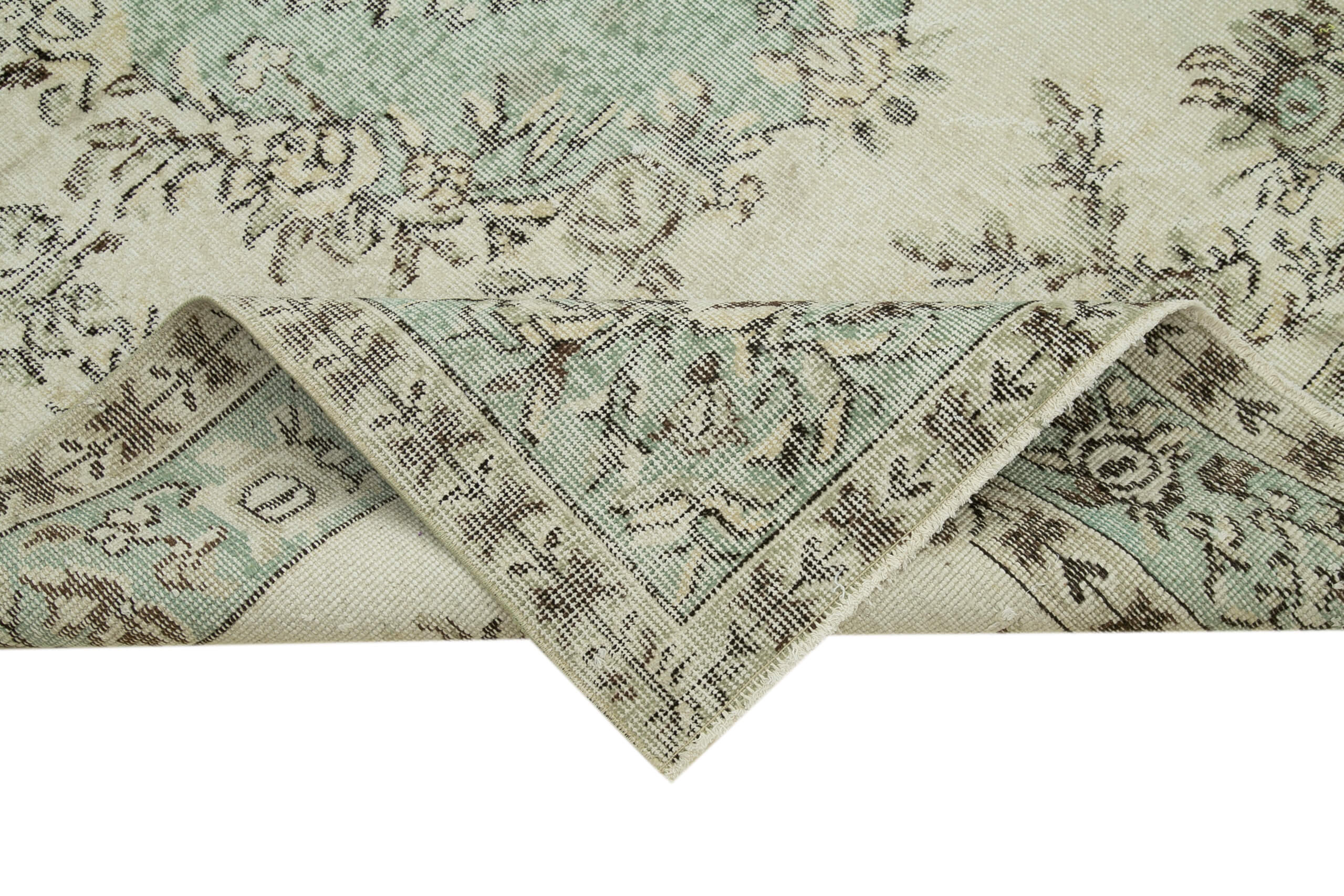 Turkish hand-knotted antique 1980s beige rug 177 cm x 280 cm