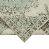 Tapis beige antique turc noué à la main des années 1980 177 cm x 280 cm