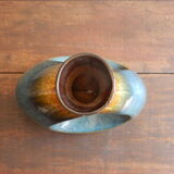Blue and brown ceramic vase
