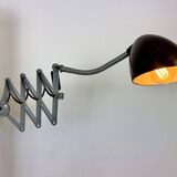Grey Industrial Scissor Wall Lamp from Elektroinstala, 1960s