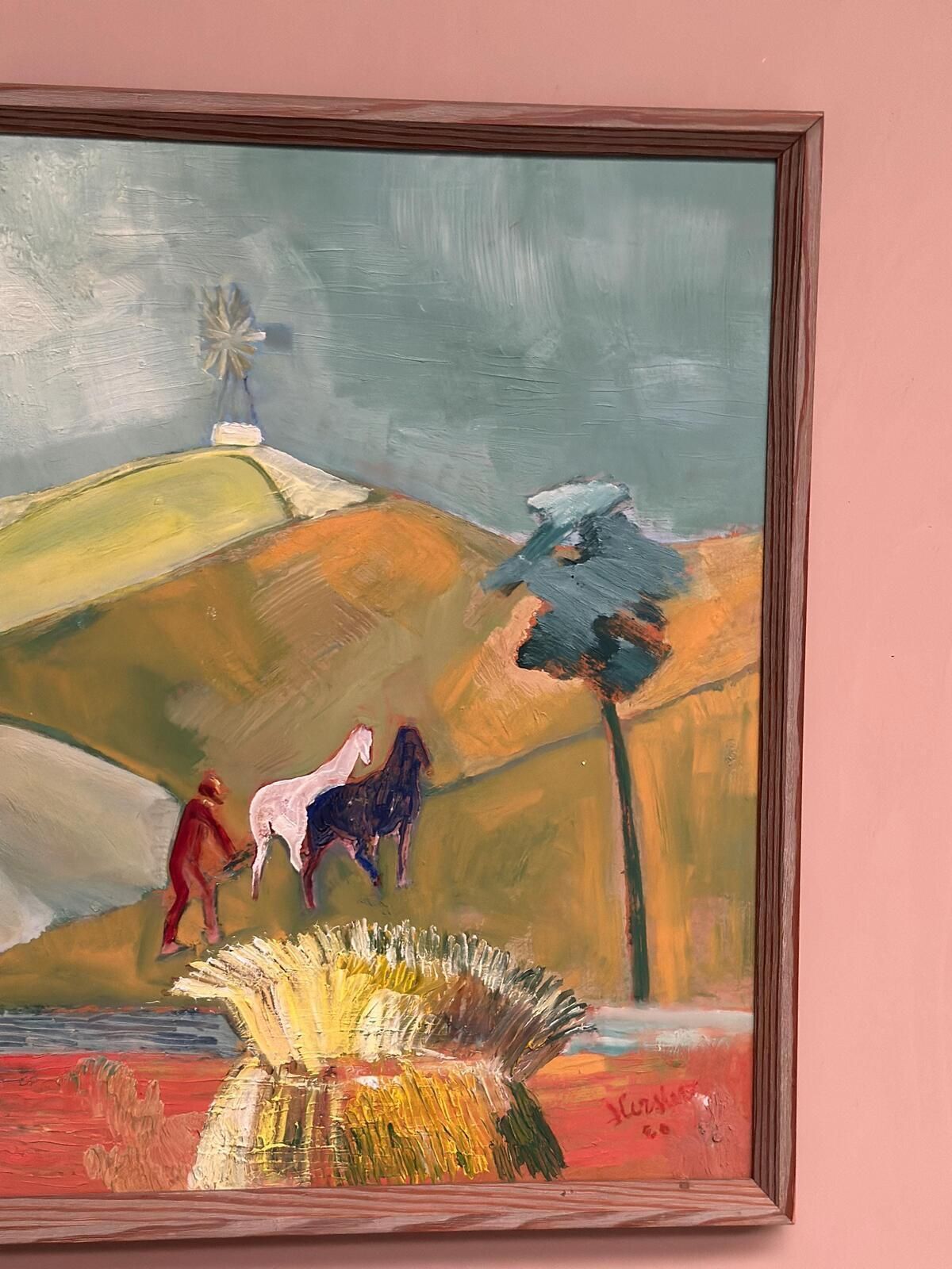 Farming With Windmill Painting