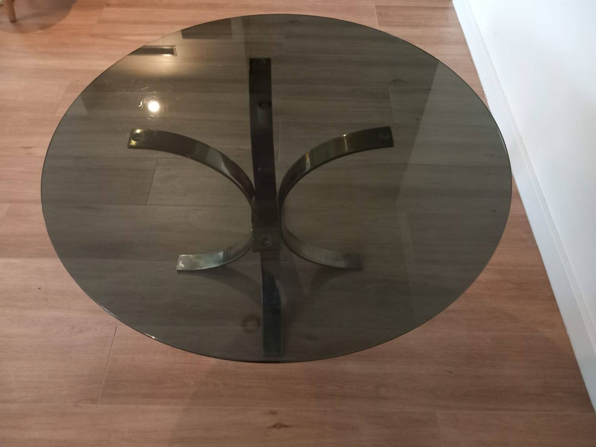 Table basse en verre des années 1970