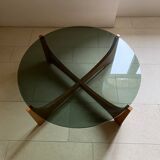 Scandinavian rosewood and glass lounge table