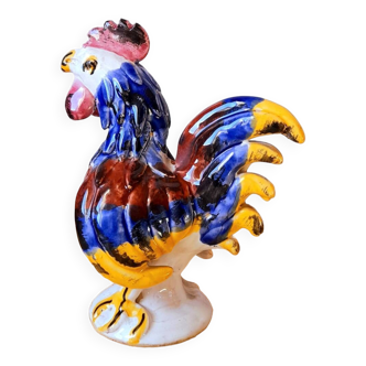Antique enameled ceramic rooster.