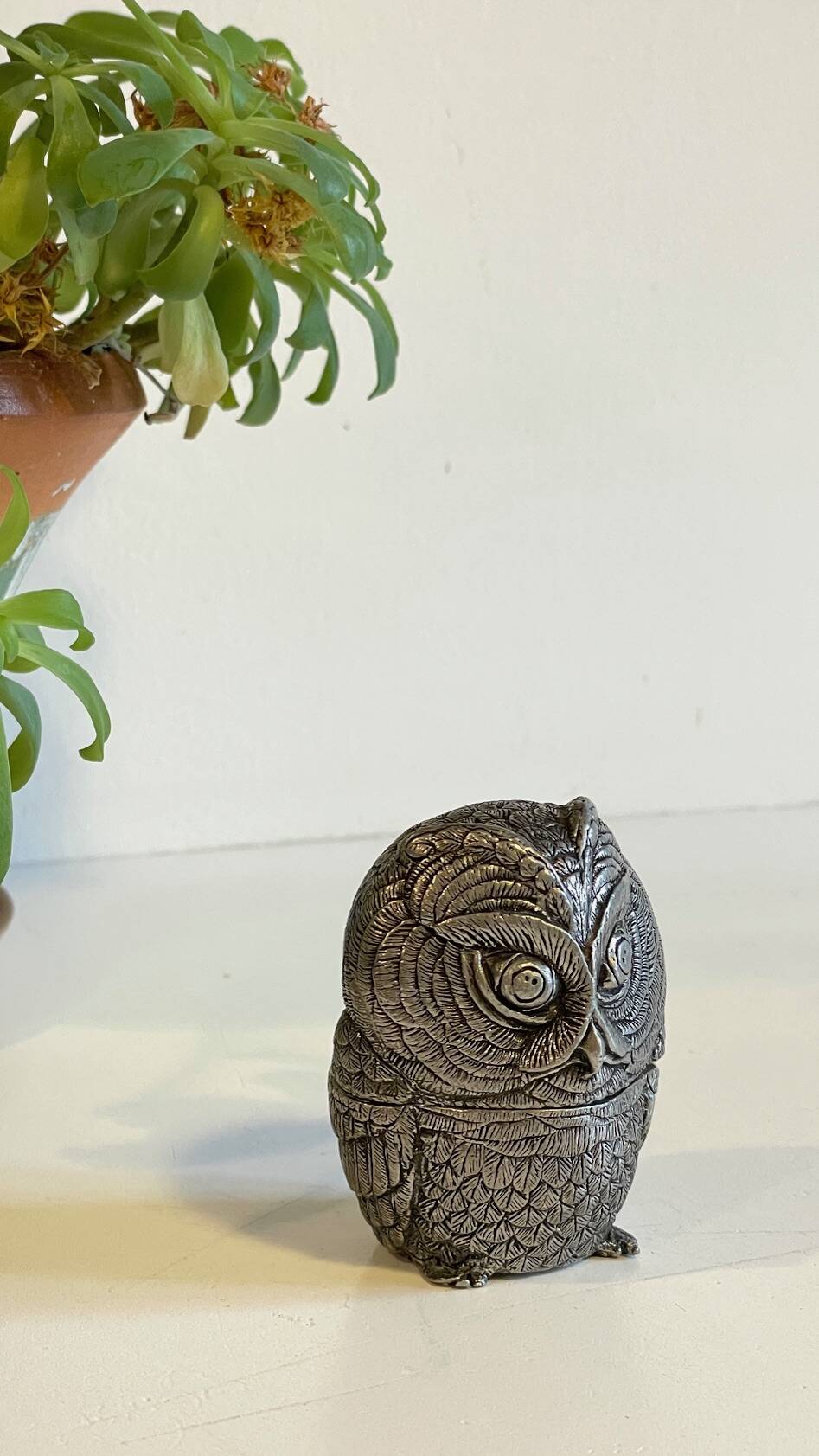 Pewter Owl Box by Etienne Sergent FRANCE