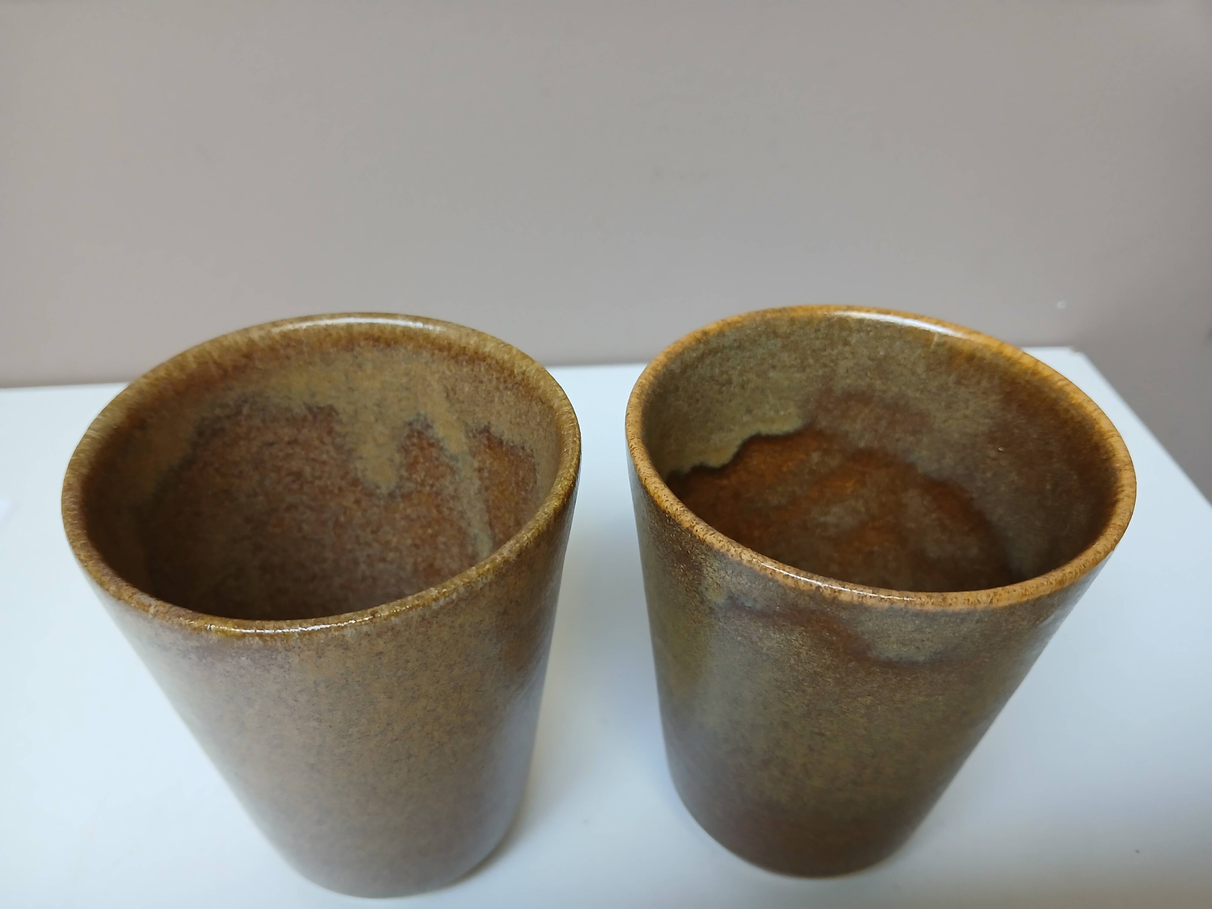 vintage stoneware glasses