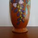 Old Lonchamp iron earth vase polychrome enamels floral decoration - Signed - 36 cm