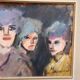 Mino maccari oil-based print 30x40 three female figurines