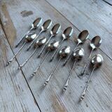 Set of 12 coffee spoons, silver plated metal